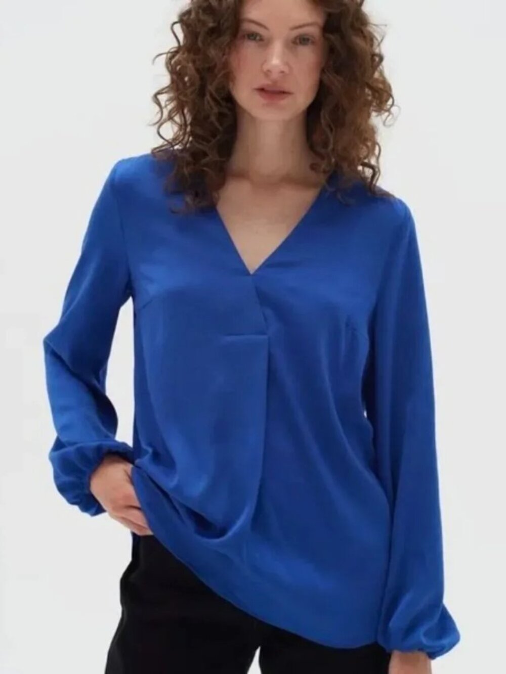 InWear - Cobalt Blue V-Neck Blouse - US 8